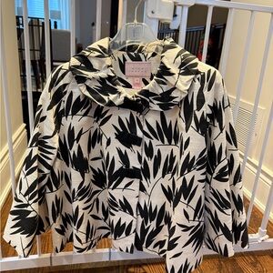 Pink Tartan Monochrome Leaf Print Jacket